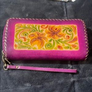 Colorful Floral Women's Clutch leather